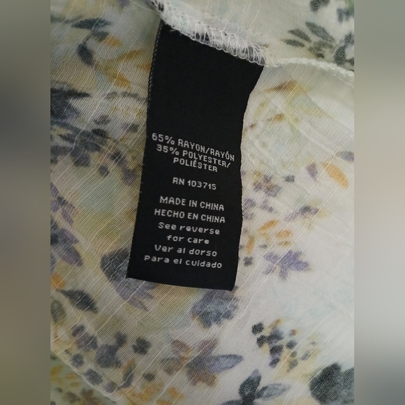 Zac & Rachel Large Foral Women's Peasant Top Feminine - Picture 3 of 5